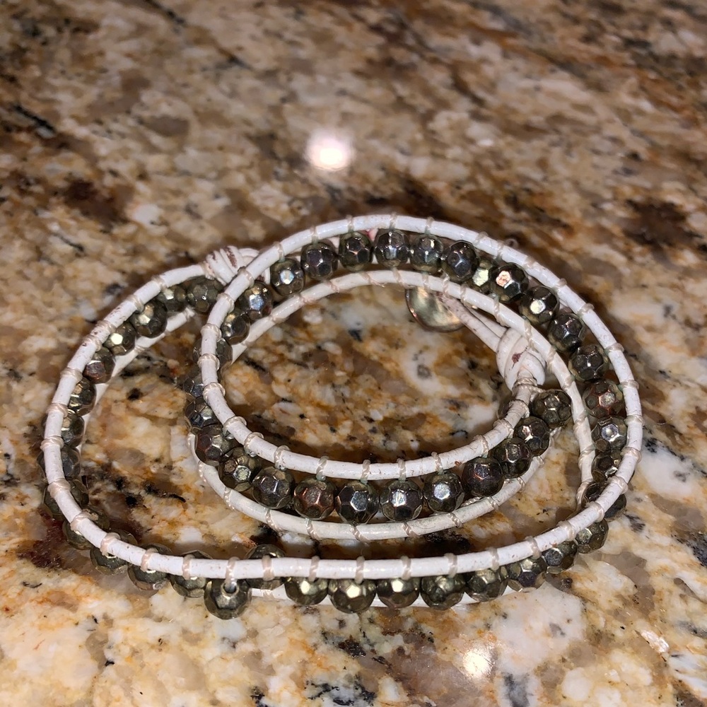 Chan luu Gold and white wrap bracelet